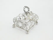 Victorian Sterling Silver Ornate Floral Toast Rack 1901 Sheffield Antique