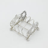 Victorian Sterling Silver Ornate Floral Toast Rack 1901 Sheffield Antique