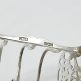 Victorian Sterling Silver Ornate Floral Toast Rack 1901 Sheffield Antique