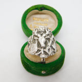 Victorian Sterling Silver Stag Hunting Interest Signet Ring Antique c1900