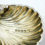 Victorian Pair of Sterling Silver Dolphin & Shell Salt Cellars Antique 1865 Birmingham