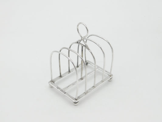 Sterling Silver Four Part Toast Rack London 1911 Antique Art Deco Corke Bros.