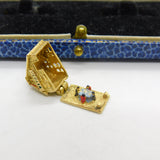 9ct Yellow Gold & Enamel Family at the Dinner Table Opening Charm Vintage