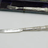 George III Boxed Sterling Silver Christening Cutlery Set Antique 1807 Sheffield