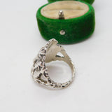 Victorian Sterling Silver Stag Hunting Interest Signet Ring Antique c1900