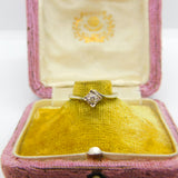 9ct White Gold & 0.2ct Diamond Set Crossover Ring Vintage c1990 Sheffield