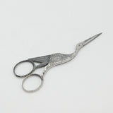 Victorian Cut Steel Novelty Stork Form Sewing or Craft Scissors Antique c1860