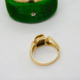 14ct Yellow & Rose Gold Catholic Religious Signet Ring Vintage c1960
