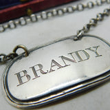 Early Victorian Sterling Silver Bright Cut Brandy Decanter Label Antique 1842