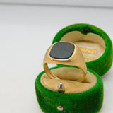 9ct Yellow Gold & Bloodstone Set Signet Ring Vintage 1965 London