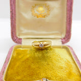 9ct Yellow Gold & White Spinel Set Solitaire Ring Vintage 1980 Sheffield