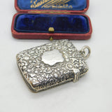 Art Nouveau Sterling Silver Vesta Case Antique 1896 George Unite Victorian