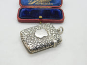 Art Nouveau Sterling Silver Vesta Case Antique 1896 George Unite Victorian