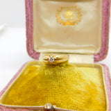 9ct Yellow Gold & White Spinel Set Solitaire Ring Vintage 1980 Sheffield