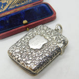 Art Nouveau Sterling Silver Vesta Case Antique 1896 George Unite Victorian