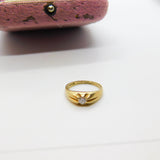 9ct Yellow Gold & White Spinel Set Solitaire Ring Vintage 1980 Sheffield