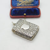 Art Nouveau Sterling Silver Vesta Case Antique 1896 George Unite Victorian