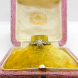 9ct White Gold & 0.15ct Diamond Set Solitaire Ring Vintage c1990 Birmingham