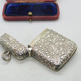 Art Nouveau Sterling Silver Vesta Case Antique 1896 George Unite Victorian