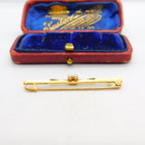 Victorian 15ct Gold, Platinum & Seed Pearl Floral Bar Brooch c1890 Antique