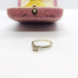 9ct White Gold & 0.15ct Diamond Set Solitaire Ring Vintage c1990 Birmingham