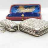 Art Nouveau Sterling Silver Vesta Case Antique 1896 George Unite Victorian