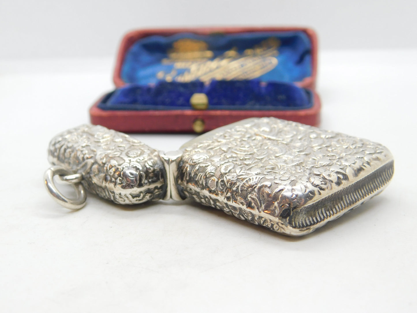 Art Nouveau Sterling Silver Vesta Case Antique 1896 George Unite Victorian