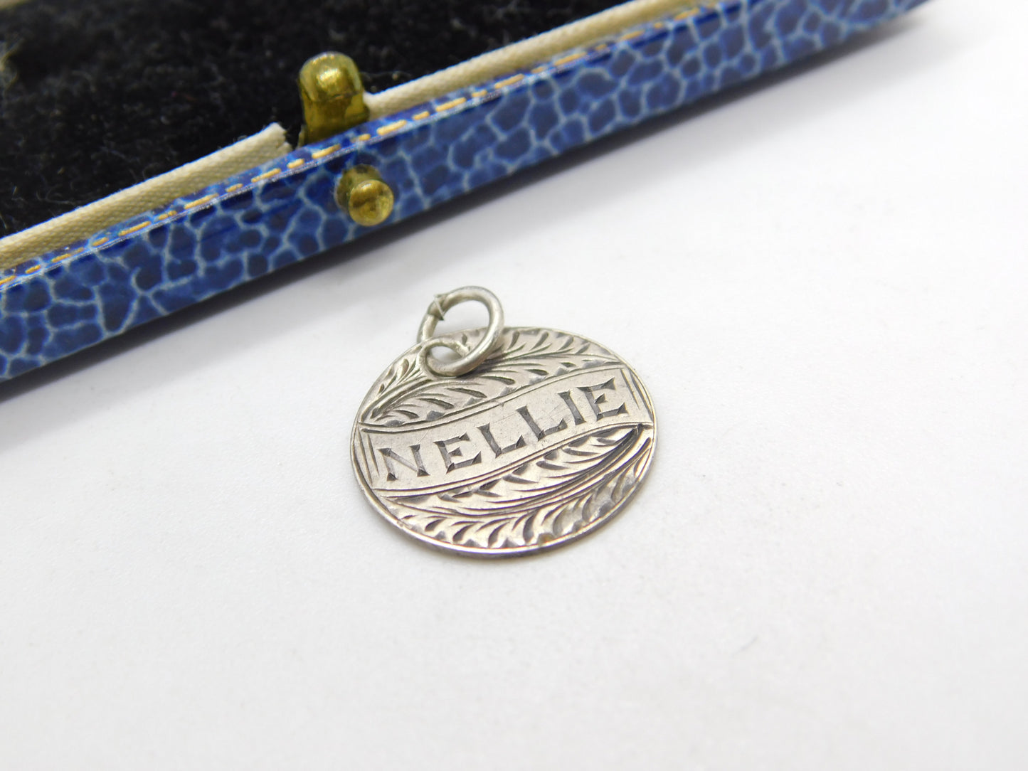 Victorian Sterling Silver 'Nellie' Love Token Charm Pendant Threepence c1885