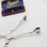 Georgian Sterling Silver Scroll Pattern Sugar Nips c1750 Antique