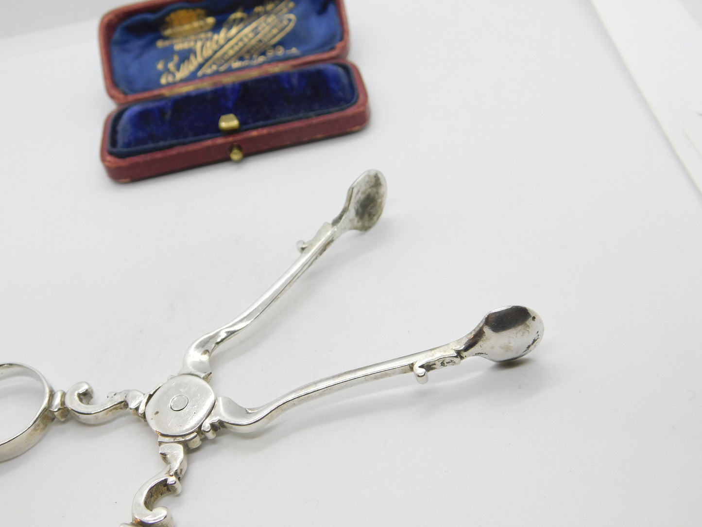 Georgian Sterling Silver Scroll Pattern Sugar Nips c1750 Antique