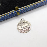 Victorian Sterling Silver 'Nellie' Love Token Charm Pendant Threepence c1885