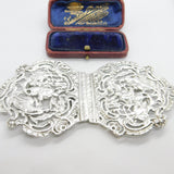 Victorian Sterling Silver Classical Cherub Pattern Nurses Buckle 1897 Birmingham