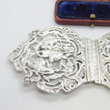 Victorian Sterling Silver Classical Cherub Pattern Nurses Buckle 1897 Birmingham