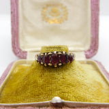 Victorian 22ct Gold & Almandine Garnet Five-Stone Band Ring 1899 Birmingham