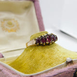 Victorian 22ct Gold & Almandine Garnet Five-Stone Band Ring 1899 Birmingham