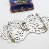 Victorian Sterling Silver Classical Cherub Pattern Nurses Buckle 1897 Birmingham