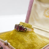 Victorian 22ct Gold & Almandine Garnet Five-Stone Band Ring 1899 Birmingham