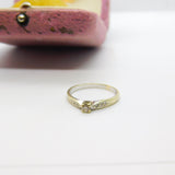 9ct Gold & 0.1ct Diamond Set Solitaire Ring Vintage c1980 Birmingham