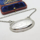 Edwardian Sterling Silver Whisky Decanter Label 1907 Sheffield Walker & Hall