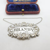 Georgian Sterling SIlver Brandy Decanter Label c1830 London Reily & Storer