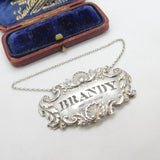 Georgian Sterling SIlver Brandy Decanter Label c1830 London Reily & Storer