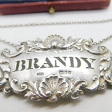 Georgian Sterling SIlver Brandy Decanter Label c1830 London Reily & Storer