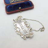 Georgian Sterling SIlver Brandy Decanter Label c1830 London Reily & Storer