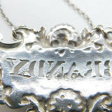 Georgian Sterling SIlver Brandy Decanter Label c1830 London Reily & Storer