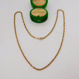 9ct Yellow Gold Essential Rope Chain Necklace Vintage c1970 46cm Length