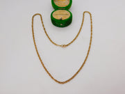 9ct Yellow Gold Essential Rope Chain Necklace Vintage c1970 46cm Length