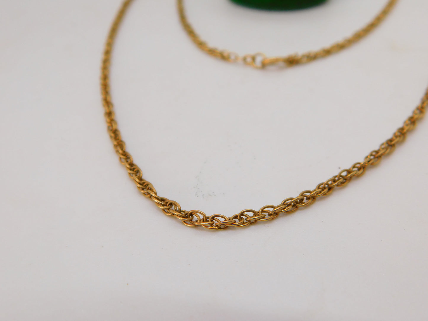 9ct Yellow Gold Essential Rope Chain Necklace Vintage c1970 46cm Length