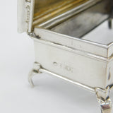 Edwardian Sterling Silver Chest Form Trinket Jewellery Box For Repair 1910 London