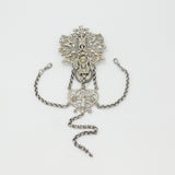 Large Hanau Sterling Silver Cherub & Mythic Sewing Chatelaine Antique c1880 German