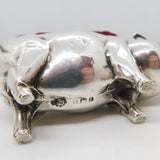Edwardian Sterling Silver Large Standing Pig Pin Cushion Antique 1905 Birmingham